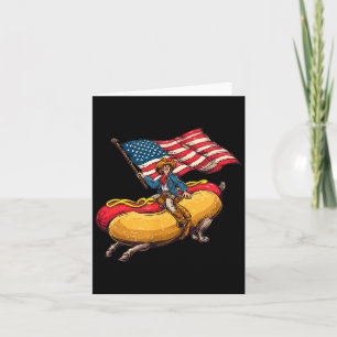 Hübsches Cowboy-Wurst-Hotdog-Kostüm mit US-Farben Karte