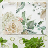 Hübsches cremefarbenes florales Botanik-Design Geschirrtuch (Gefaltet)