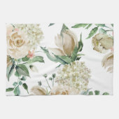 Hübsches cremefarbenes florales Botanik-Design Geschirrtuch (Horizontal)