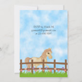 Hübsches Cremepferd und Blume zum Geburtstag Einla Einladung (Rückseite)