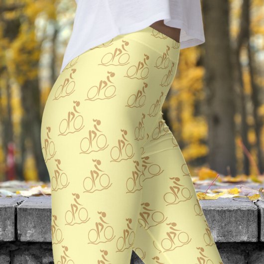 Hübsches Cremeweiß Mountainbike Muster Leggings