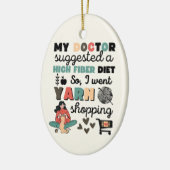 Hübsches Crochet-Strickgeschenk, Haken, Garn, Spaß Keramik Ornament (Links)