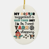 Hübsches Crochet-Strickgeschenk, Haken, Garn, Spaß Keramik Ornament (Vorne)