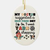 Hübsches Crochet-Strickgeschenk, Haken, Garn, Spaß Keramik Ornament (Hinten)