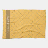 Hübsches Daffodidgold Quatrefolie Personalisiert Geschirrtuch (Horizontal)