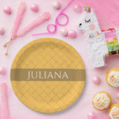 Hübsches Daffodidgold Quatrefolie Personalisiert Pappteller (Party)