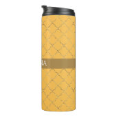 Hübsches Daffodidgold Quatrefolie Personalisiert Thermosbecher (Nach rechts gedreht)