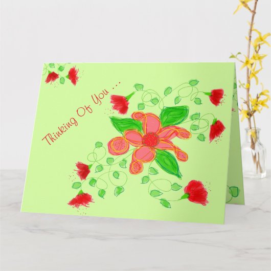 Hübsches Denken Karte (Gelbe Blume)