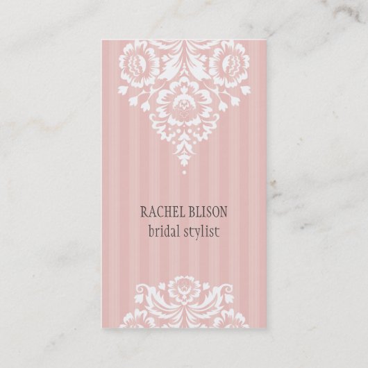 HÜBSCHES DESIGN, einfach, blass, blassrosa, grau Visitenkarte (Rückseite)