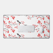 Hübsches Design für Vögel-Frühlingszweige Schreibtischunterlage (Tastatur & Maus)