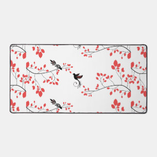 Hübsches Design für Vögel-Frühlingszweige Schreibtischunterlage