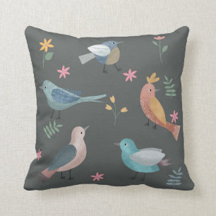 Hübsches Design für Vögel und Blume Kissen
