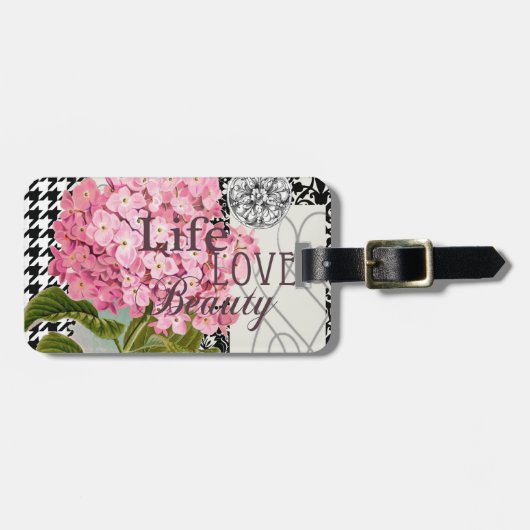 Hübsches Design im Muster Damask Gepäckanhänger (Vorderseite horizontal)