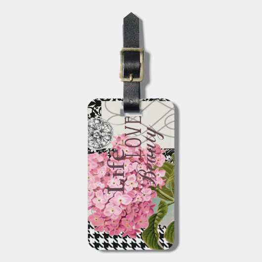 Hübsches Design im Muster Damask Gepäckanhänger (Vorderseite vertikal)