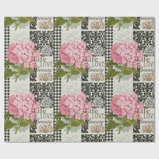 Hübsches Design im Muster Damask Geschenkpapier (Flach)