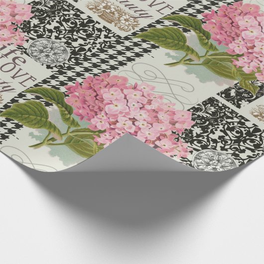 Hübsches Design im Muster Damask Geschenkpapier (Ecke)