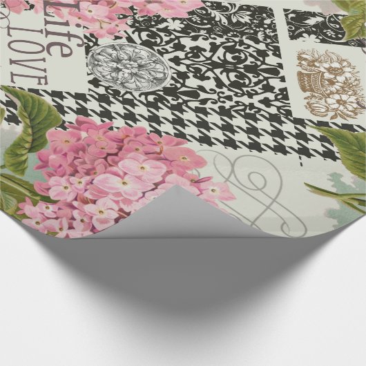 Hübsches Design im Muster Damask Geschenkpapier (Ecke)