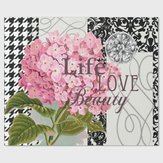 Hübsches Design im Muster Damask Geschenkpapier (Flach)