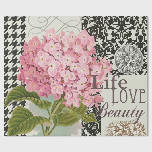 Hübsches Design im Muster Damask Geschenkpapier (Flach)