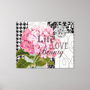 Hübsches Design im Muster Damask Leinwanddruck