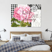 Hübsches Design im Muster Damask Leinwanddruck (Insitu (Schlafzimmer))