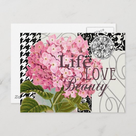 Hübsches Design im Muster Damask Postkarte (Vorne/Hinten)