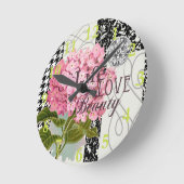 Hübsches Design im Muster Damask Runde Wanduhr (Winkel)