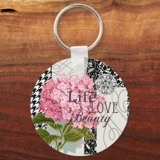 Hübsches Design im Muster Damask Schlüsselanhänger (Vorderseite)
