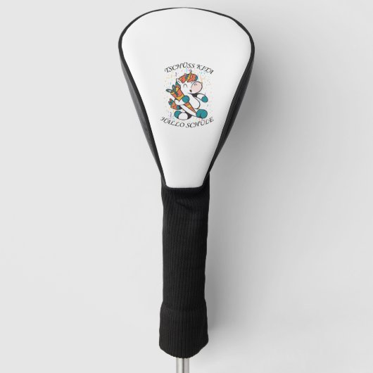 Hübsches Design mit Einhorn für Schulanmeldungen Golf Headcover (Vorderseite)