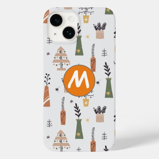 Hübsches Design mit Monogramm Kiefernbaum Weihnach Case-Mate iPhone Hülle (Rückseite)