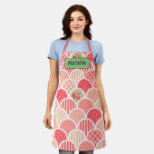 Hübsches Design Mit Monogramm l Retro-Muster l Ros Schürze (Getragen)