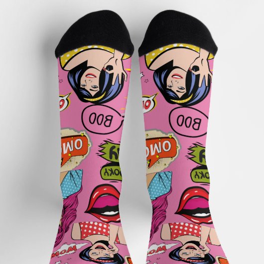 Hübsches Design Pop Pink Socken (Oben)