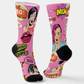 Hübsches Design Pop Pink Socken (Gewinkelt)