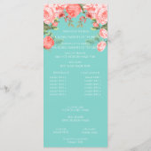 Hübsches Design von Aquamarinen und Korallenflora Programm (Rückseite)