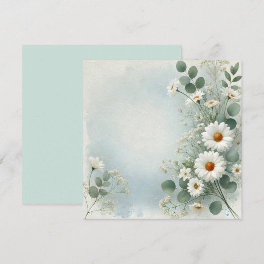 Hübsches Design von Daisy Border Einladung (Vorne/Hinten)