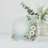 Hübsches Design von Daisy Border Einladung (Stehend Vorderseite)