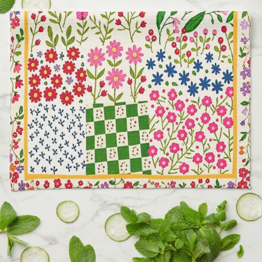 Hübsches Ditsy-Blumen-Teehandtuch. Geschirrtuch (Gefaltet)