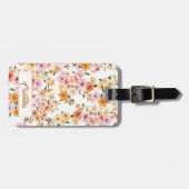 Hübsches Ditsy Floral Muster Gelbes Orangenmuster Gepäckanhänger (Vorderseite horizontal)