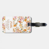 Hübsches Ditsy Floral Muster Gelbes Orangenmuster Gepäckanhänger (Rückseite horizontal)