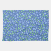 Hübsches Ditsy Periwinkle Blaues Blumenmuster Geschirrtuch (Horizontal)