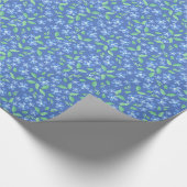 Hübsches Ditsy Singrün-blaues Grün-Blumenmuster Geschenkpapier (Ecke)