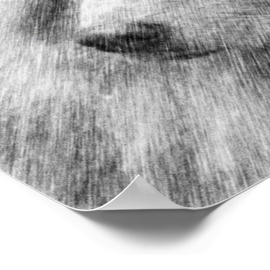 Hübsches Dog Face Pencil Art Poster (Ecke)