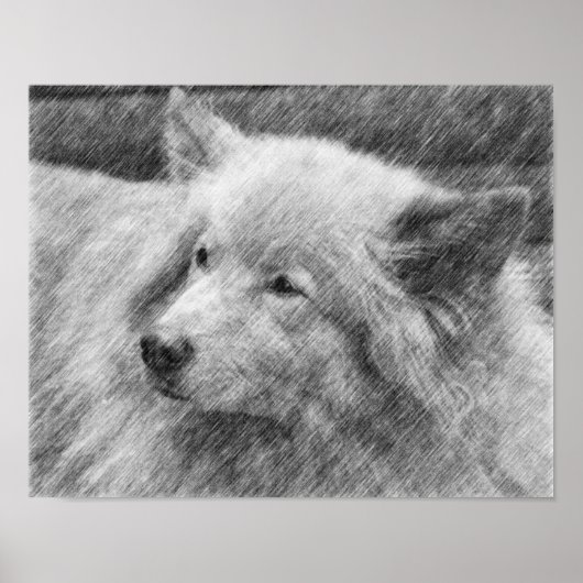 Hübsches Dog Face Pencil Art Poster (Vorne)