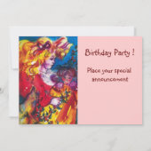 HÜBSCHES DOLL, rot-gelb-rosa Einladung (Rückseite)