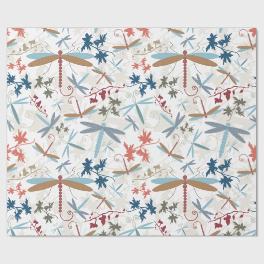 Hübsches Drachenmuster Geschenkpapier (Flach)