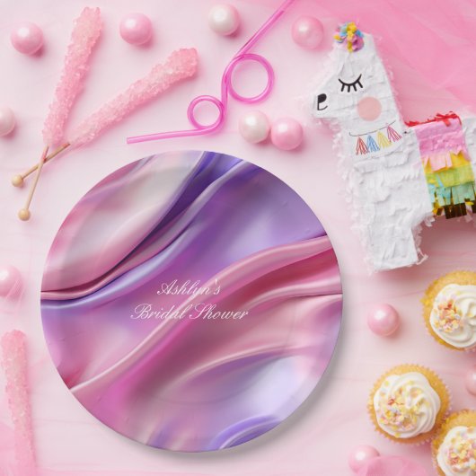 Hübsches Dreamy Pink Lila Brautparty Pappteller (Party)