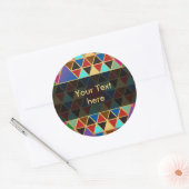 Hübsches Dreieck Muster III + Ihre Ideen Runder Aufkleber (Umschlag)