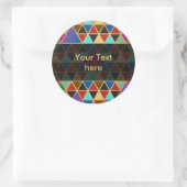 Hübsches Dreieck Muster III + Ihre Ideen Runder Aufkleber (Tasche)