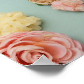 Hübsches druckbares Foto von Notebooks mit Blume Poster (Ecke)