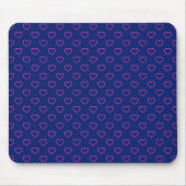 Hübsches Dunkelblau mit rosa Herzen Muster Mousepad (Vorne)